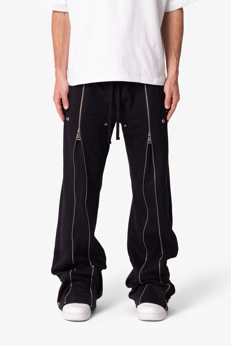Mnml Rivet Zipper Flare Sweatpants